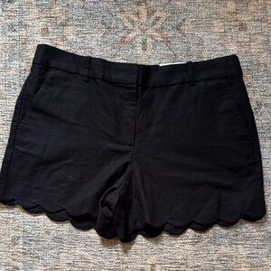 LOFT Black Scalloped Hem Women's Shorts